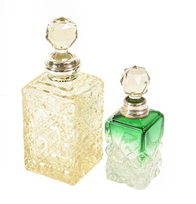 Lot 81 - Two Silver-Mounted Cut-Glass Scent-Bottles,...