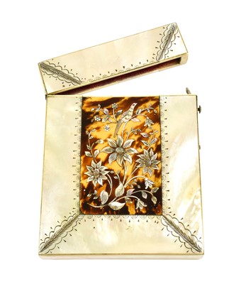 Lot 50 - A Tortoiseshell and Mother-of-Pearl Card-Case,...