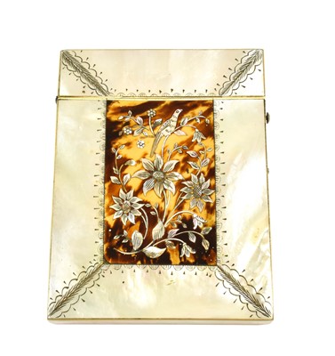 Lot 50 - A Tortoiseshell and Mother-of-Pearl Card-Case,...