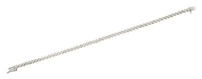 Lot 2171 - An 18 Carat White Gold Diamond Line Bracelet