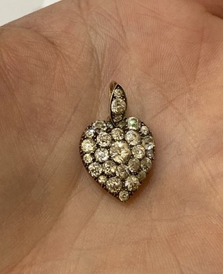 Lot 2300 - An Edwardian Diamond Heart Pendant