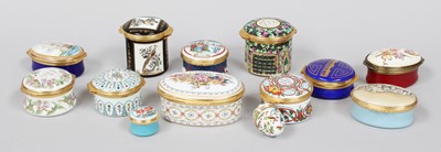 Lot 131 - Halcyon Days Enamel Boxes, eleven ovoid and...