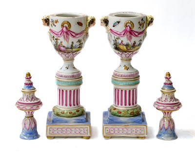 Lot 209 - A pair of Berlin cassolettes, late 19th...