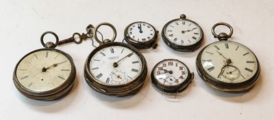 Lot 455 - A selection of silver pocket watches and other...