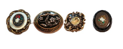 Lot 417 - An enamel, split pearl and diamond mourning...