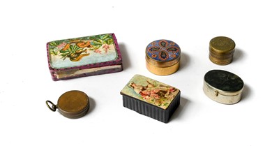 Lot 341 - Two needle cases, an agate box, compasses etc