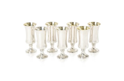 Lot 2143 - A Set of Seven Elizabeth II Silver Goblets