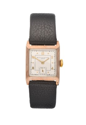 Lot 2211 - Vacheron & Constantin: An 18 Carat Gold Square Shaped Wristwatch