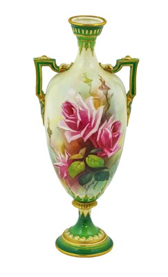 Lot 79 - A Royal Worcester Porcelain Vase, 1910, of...