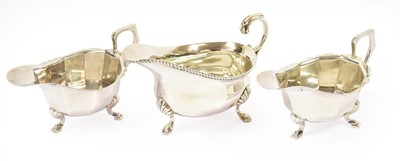 Lot 6 - A Pair of George V Silver Sauceboats, Maker's...
