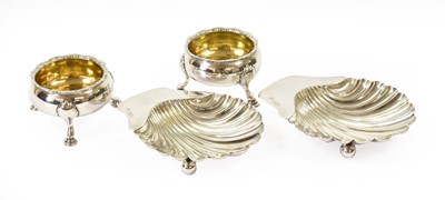 Lot 15 - A Pair of George II Silver Salt-Cellars and a...