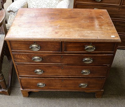 Lot 1131 - A George III mahogany four height chest raised...