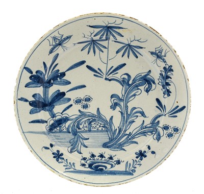Lot 95 - A Delft Pancake Plate, possibly Bristol, circa...