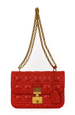 Lot 3014 - Dior Dioraddict Red Leather Quilted Flap...