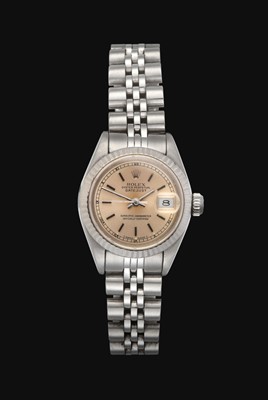 Lot 2224 - Rolex: A Lady's Stainless Steel Automatic Calendar Centre Seconds Wristwatch