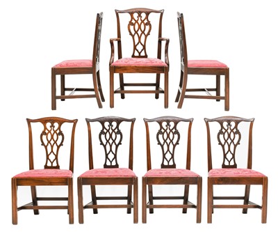 Lot 329 - A Set of Seven (6+1) Carved Mahogany Dining...