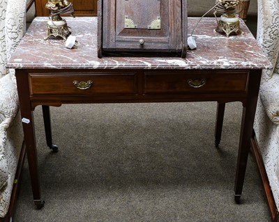 Lot 1125 - A late Victorian mahogany marble topped...