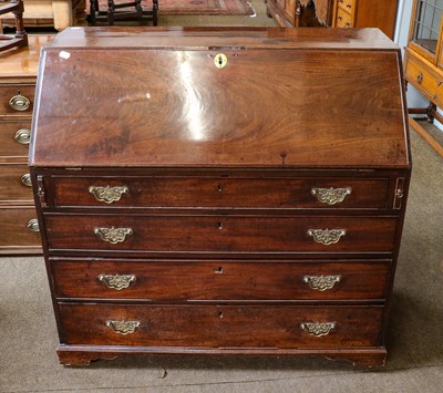 Lot 1133 - An early George III mahogany bureau, circa...