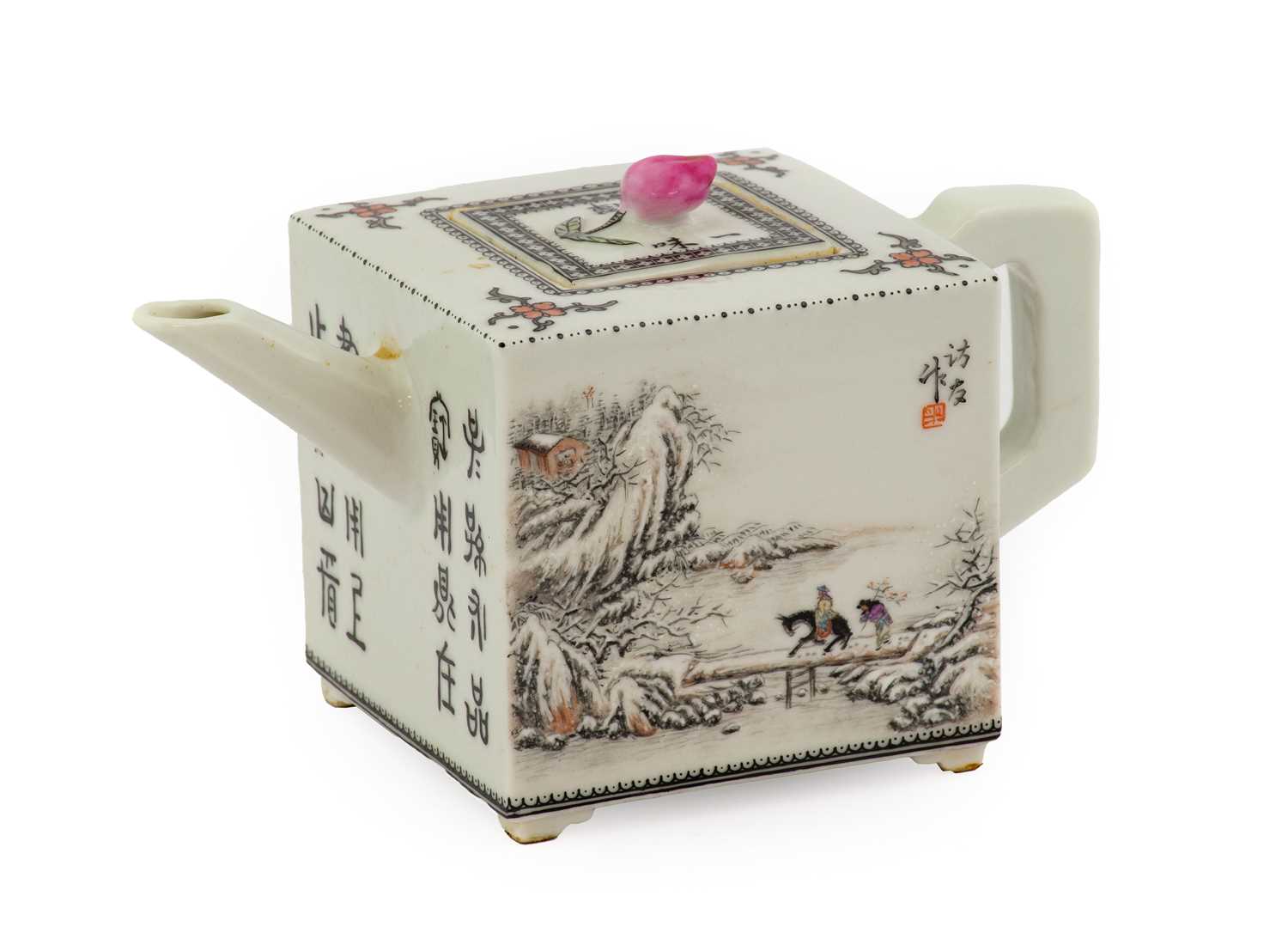 Lot 143 - A Chinese Porcelain Teapot and Cover, Republic...