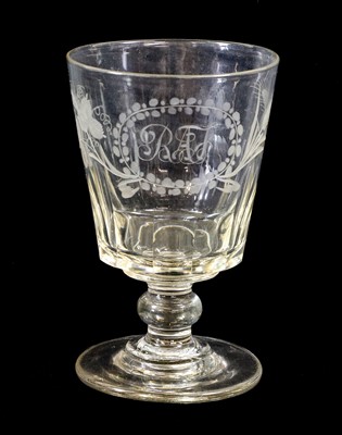 Lot 19 - A Glass Rummer, circa 1830, the bucket-shape...