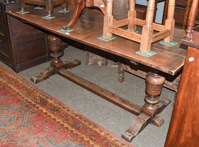 Lot 1290 - A 17th Century style Oak Refectory Type Table,...