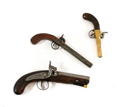 Lot 389 - A 19th Century Percussion Overcoat Pistol,...