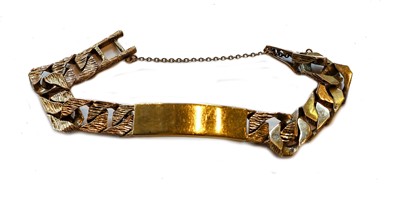 Lot 382 - A 9 carat gold identity bracelet, length 19cm