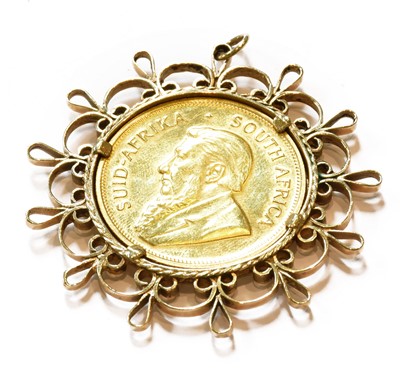 Lot 343 - A Krugerrand dated 1981 mounted as a pendant