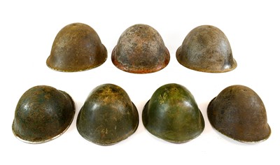 Lot 238 - Seven Second World War British Turtle Helmets,...