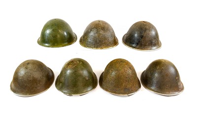 Lot 245 - Seven Second World War British Turtle Helmets,...