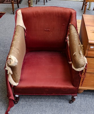 Lot 1250 - Two Victorian walnut nursing chairs on turned...