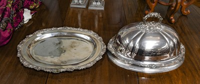 Lot 193 - A Silver Plate Meat-Dish and Cover, Mid 19th...