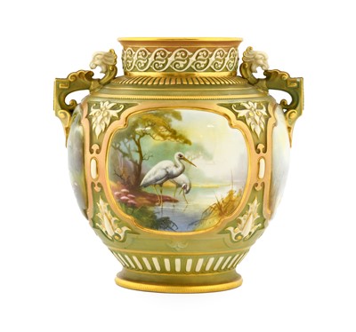 Lot 143 - A Royal Worcester Porcelain Vase, by Walter...