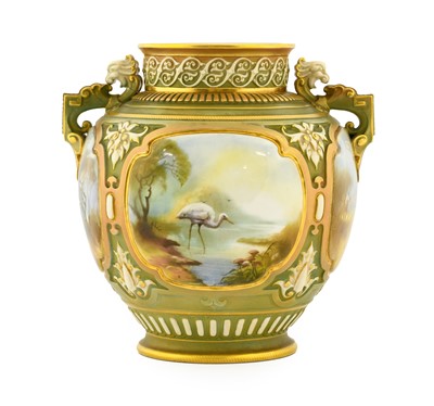 Lot 143 - A Royal Worcester Porcelain Vase, by Walter...
