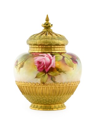 Lot 120 - A Royal Worcester Porcelain Pot Pourri Vase,...