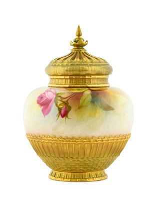 Lot 120 - A Royal Worcester Porcelain Pot Pourri Vase,...