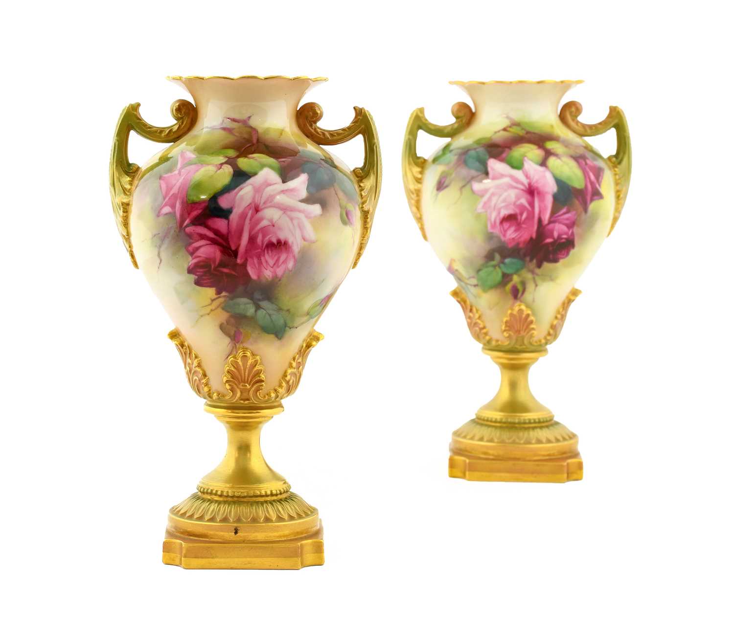 Lot 135 - A Pair of Royal Worcester Porcelain...