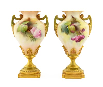 Lot 135 - A Pair of Royal Worcester Porcelain...