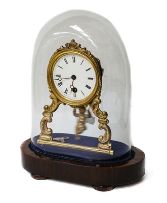 Lot 273 - A gilt metal swinging cherub mantel timepiece,...