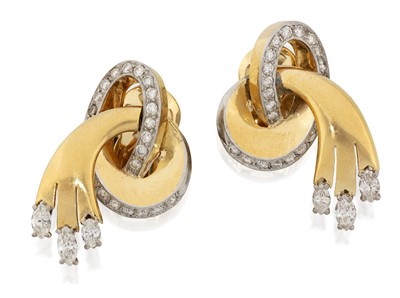 Lot 2247 - A Pair of Diamond Earrings