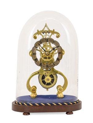 Lot 695 - A Brass Skeleton Mantel Timepiece, signed Mace,...