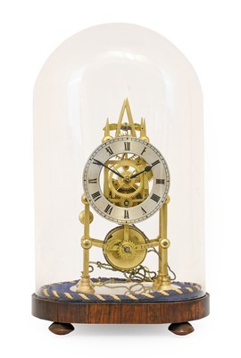 Lot 694 - A Brass Skeleton Mantel Timepiece, Numbered...