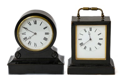 Lot 254 - Two 19th century VAP small ebonised timepieces,...