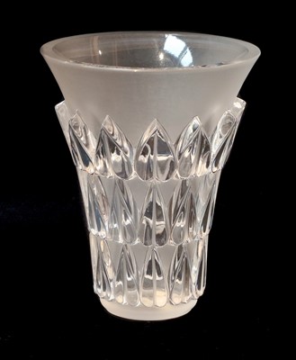 Lot 446 - A Lalique flared frosted glass vase in the...