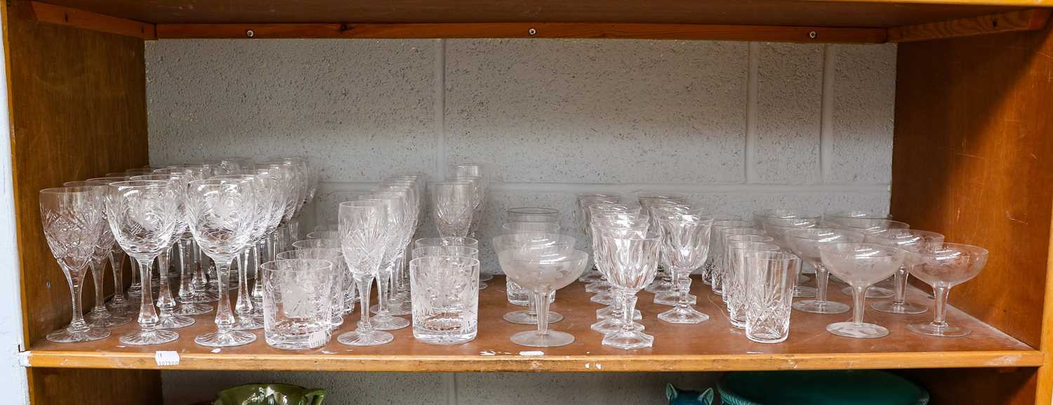 Lot 289 - A collection of cut glass and crystal drinking...