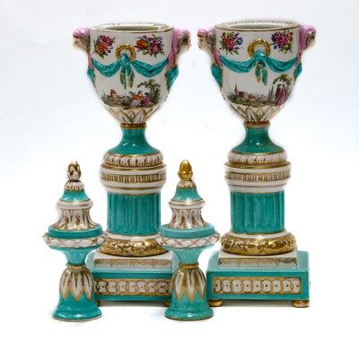 Lot 244 - A pair of Berlin cassolettes, late 19th...