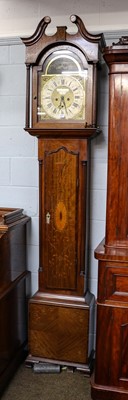 Lot 1091 - A mahogany inlaid eight-day longcase clock,...