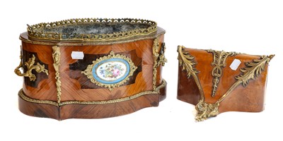 Lot 271 - A French tulipwood jardiniere of serpentine...