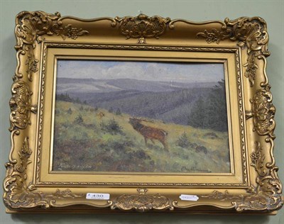 Lot 430 - Prof Johann Christopher Drahtmann (German 1856-1932) ";Röhrender Hirsch";, bugling deer, signed