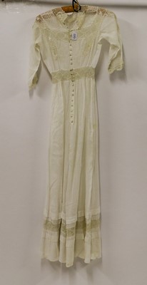 Lot 2043 - Early 20th Century White Cotton Dress with...